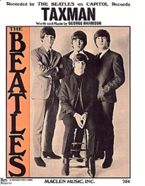 Image of the Beatles Taxman record album cover.